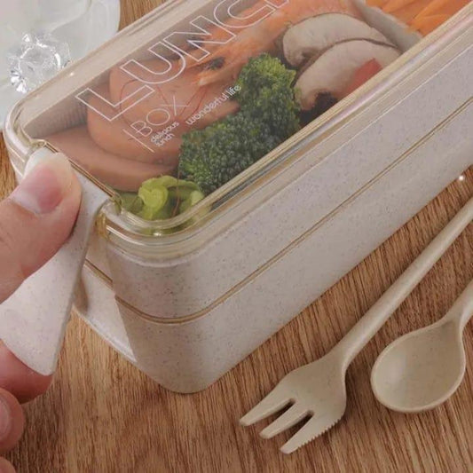 2 Layer Bento Box With Fork & Spoon