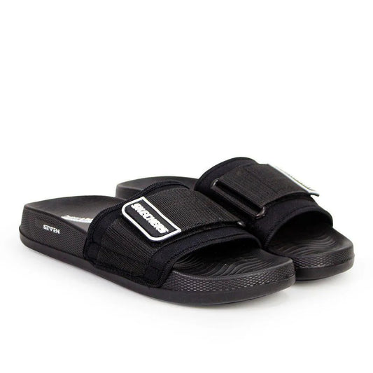 Skechers Men’s Adjustable Slides Slippers – Premium Comfort in Black