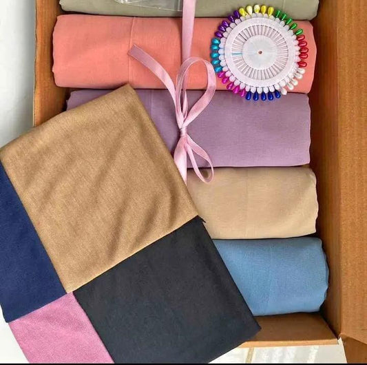 Multicolor Chiffon Georgette Hijab Set – 3 Pcs Plain Elegant Collection