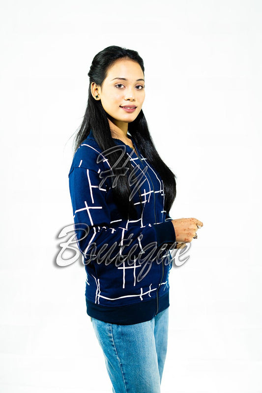 Polka Dot Zipper Jacket for Women & Girls | Stylish, Warm & Trendy Winter Wear | Comfortable Casual Outerwear