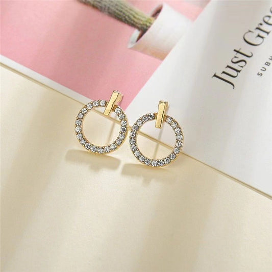 ZVT-168 Circle Zircon Korean Earrings – Elegant Fashion Jewellery, Stylish Accessory for Women