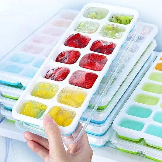 14-Grid Ice Cube Tray with Lid