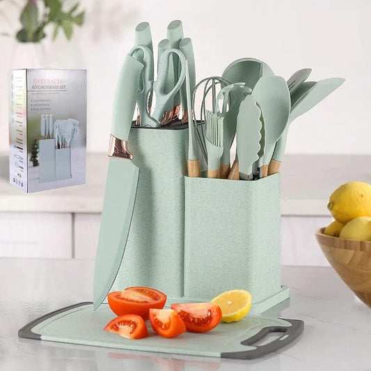 19 Pieces Kitchen Utensils with Knife Set