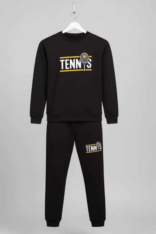 2 Pcs Men's Polyester Fleece Printed Track Suit