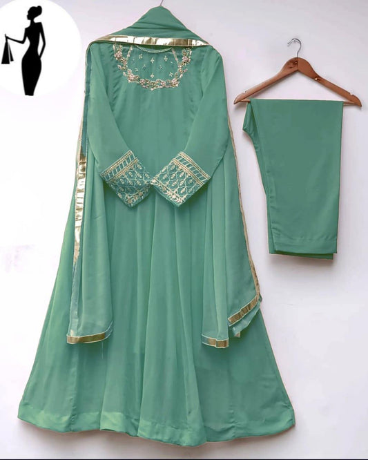 3 Pcs Women's Stitched Embroidered Suit