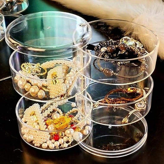 1 Pc Multi-Layer Transparent Rotation Jewelry Box