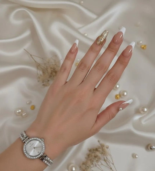 Stylish Women’s Quartz Watch – Chain Strap | Golden & Silver |