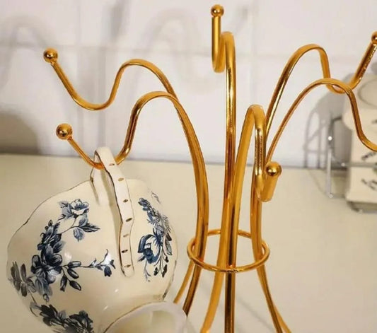 Golden 6-Hook Mug Rack