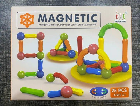 Colorful Plastic Magnetic Blocks – 25 Pcs Creative Building Set
