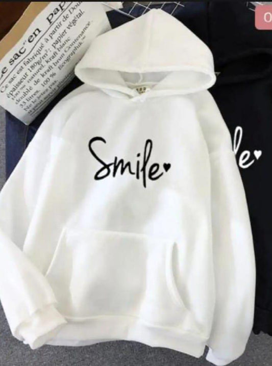 1 Pc Women's Stitched Fleece Printed Pullover Hoodie
